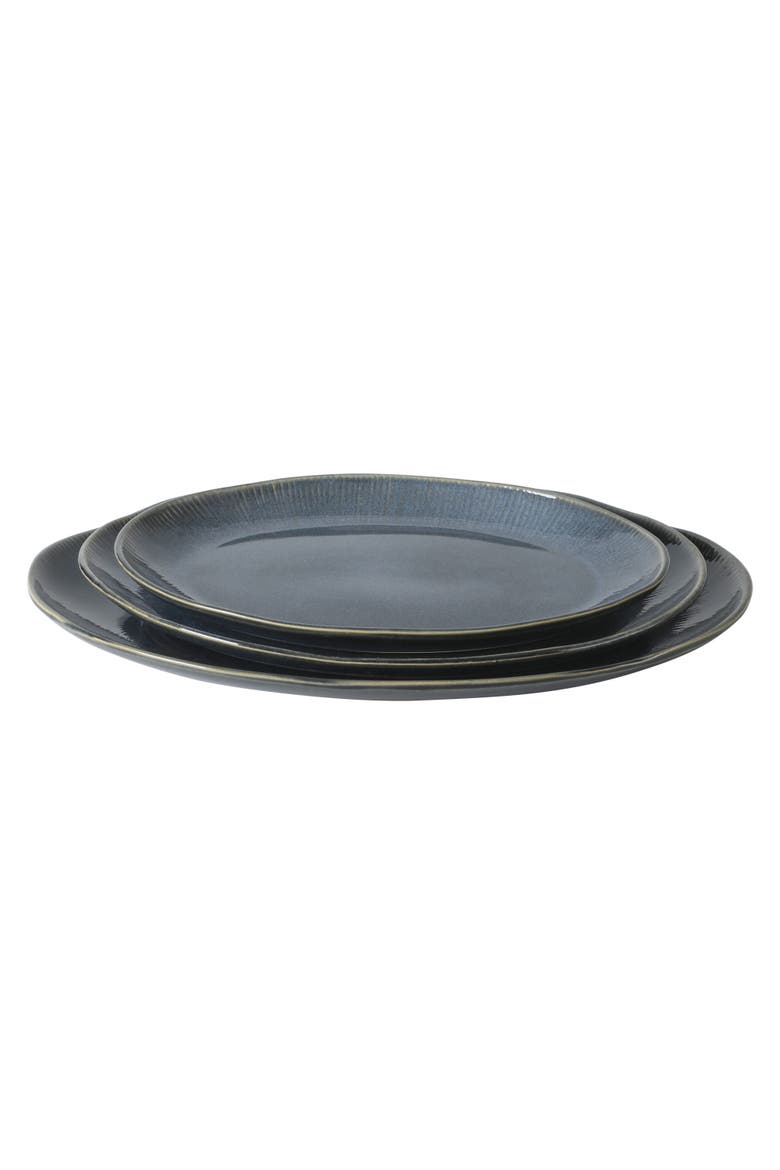 Dawson Mill 3-Piece Oval Reactive Glaze Stoneware Serving Platter Set, Main, color, Blue