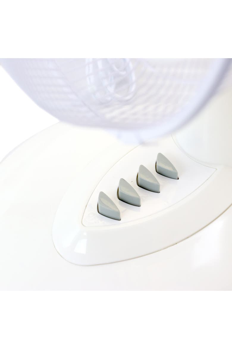 12 Inch 3 Speed Oscillating Table Fan in White, Alternate, color, White