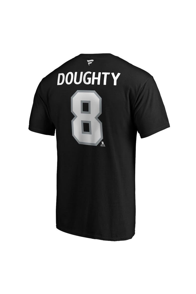 Men's Fanatics Branded Drew Doughty Black Los Angeles Kings Authentic Stack Name & Number Team T-Shirt, Alternate, color, Black