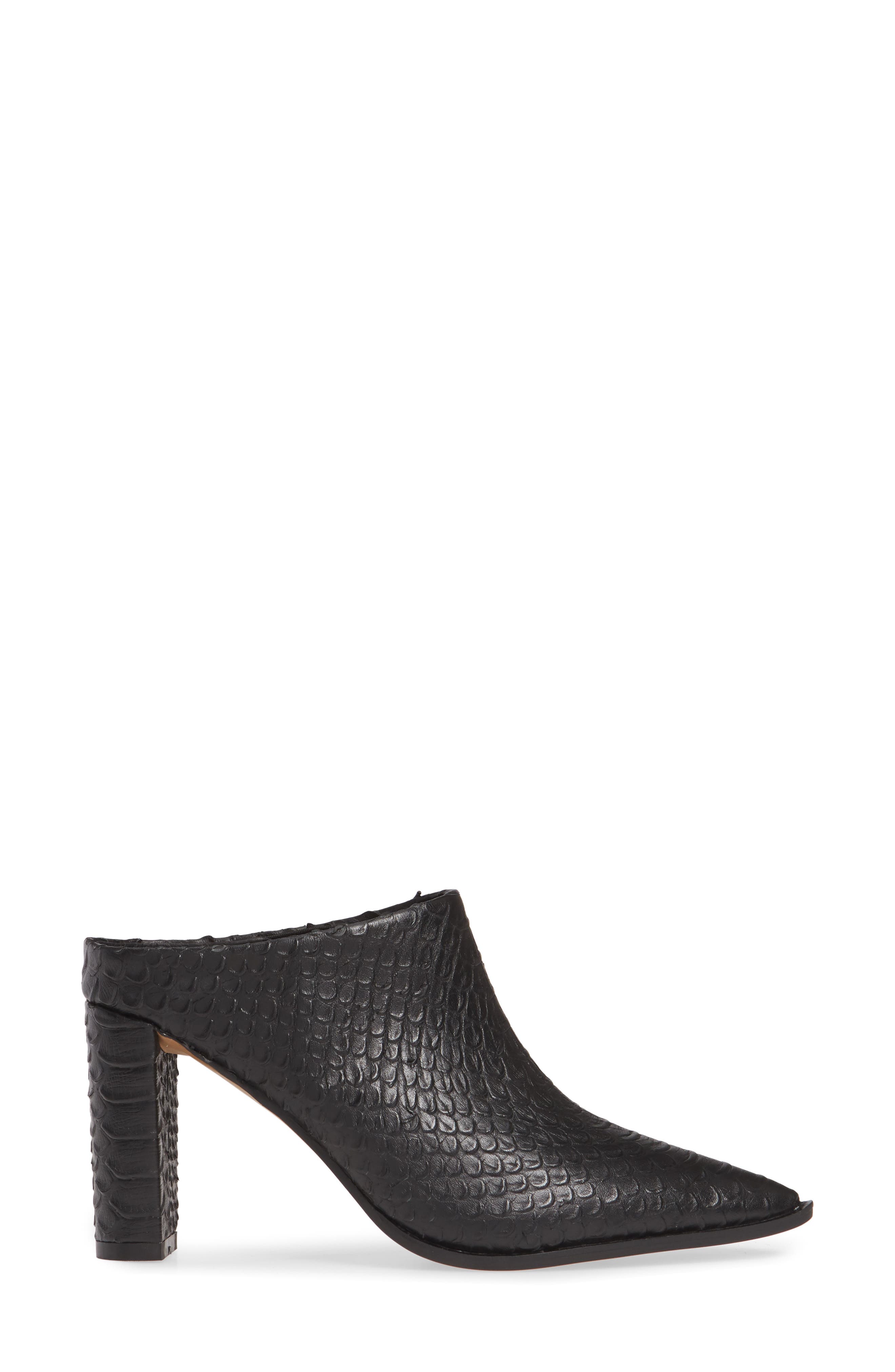Rue Mule, Alternate, color, BLACK SNAKE PRINT LEATHER