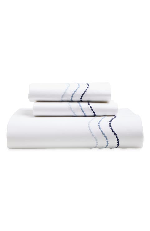 Serena Embroidered Percale Sheet Set