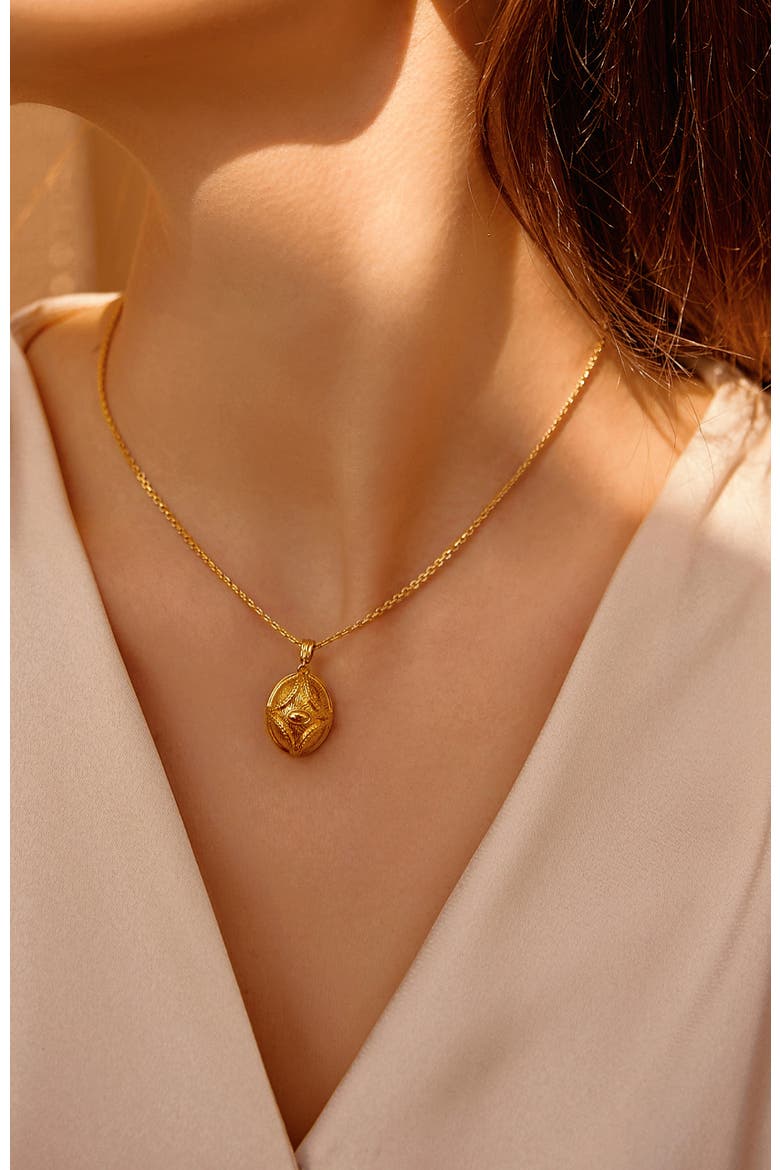 Egypt Eye Necklace, Alternate, color, Gold