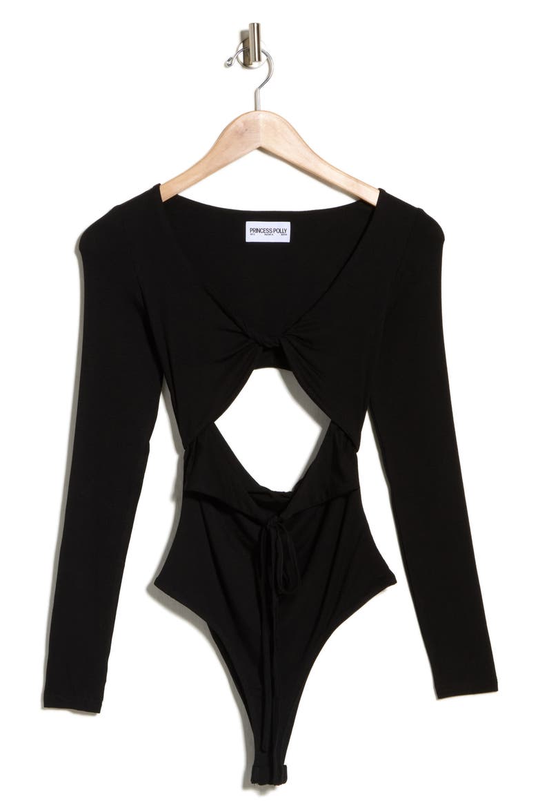 Tulia Layered Long Sleeve Bodysuit, Main, color, BLACK