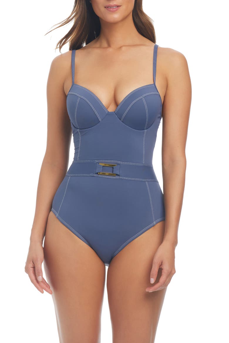 Fine Line Underwire One-Piece Swimsuit, Main, color, PALOMA