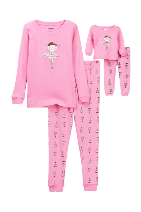 Girls 2-pc. Cotton Pajamas with Matching Doll Accessory - Unicorn & Fantasy Prints