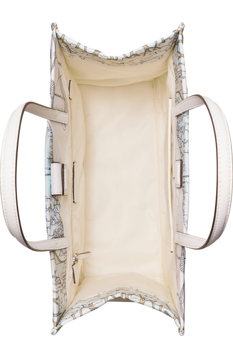 Tory Burch Small Ella Print Tote, Alternate, color, The Pool Beige