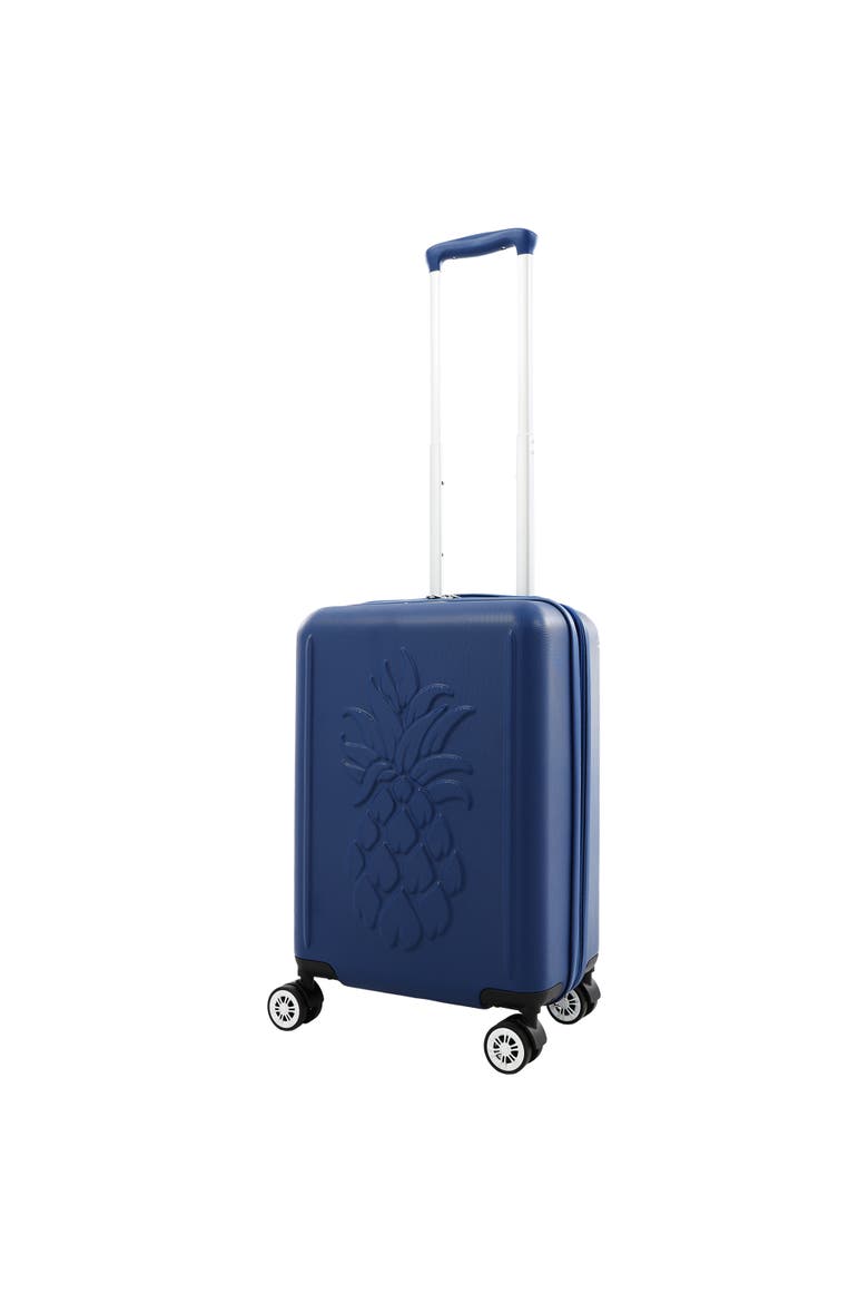 21.5" Carry-On Hardside Spinner Luggage with 3D Pineapple, Main, color, NAVY