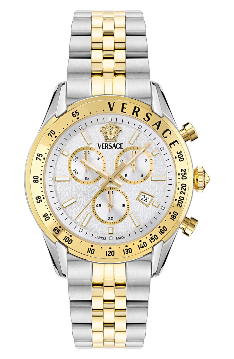 Versace Master Chronograph Two-Tone Bracelet Watch, 44mm, Main, color, Two Tone
