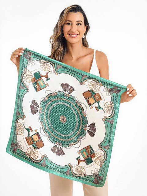 Pure Silk Printed Square Scarf