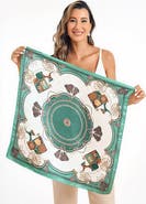 SILKSILKY Pure Silk Printed Square Scarf