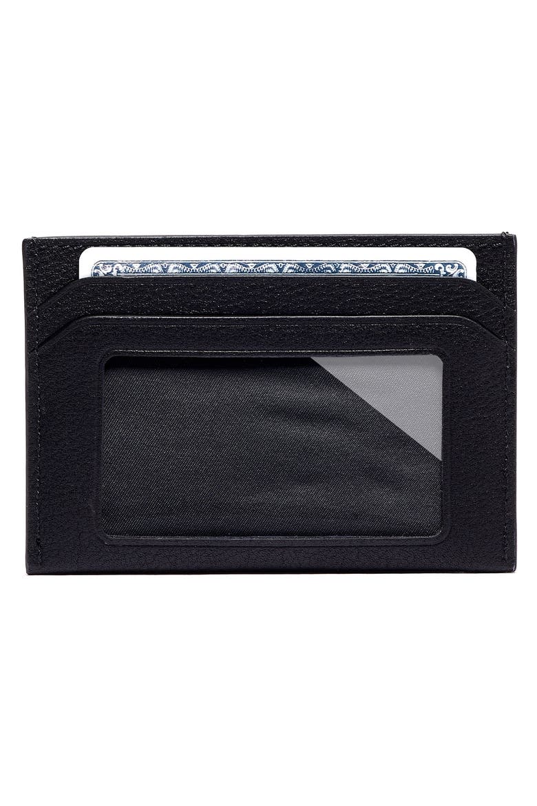 Nassau Slim Leather Card Case, Alternate, color, BLACK TEXTURED