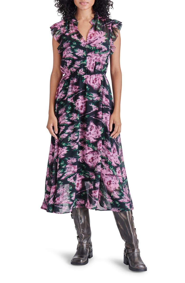 Steve Madden Allegra Chiffon Midi Dress, Main, color,