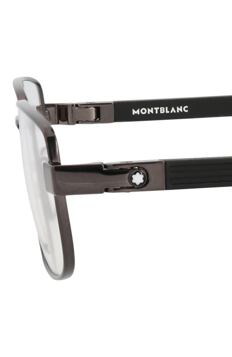 Montblanc 58mm Rectangular Optical Glasses, Alternate, color, Ruthenium Black