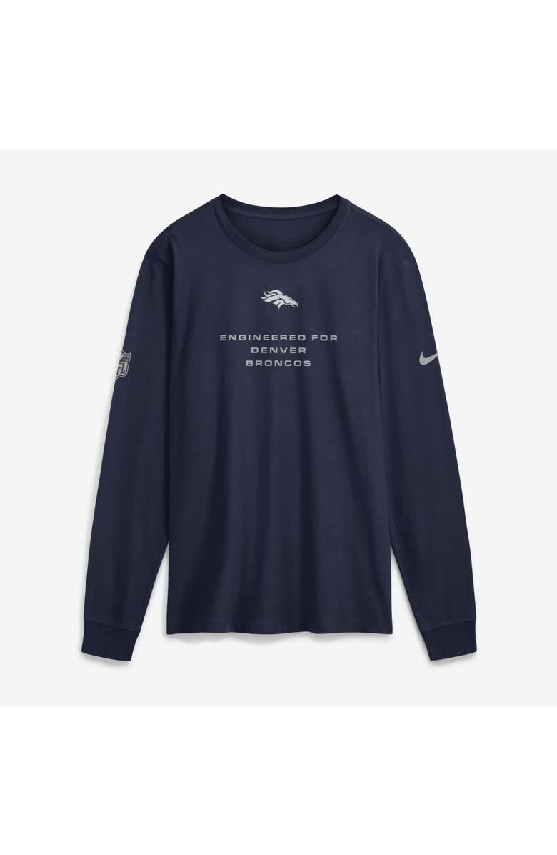 Nike Men's Nike Navy Denver Broncos Sideline Bold Arch Star Dri-FIT Long Sleeve T-Shirt, Main, color, Navy