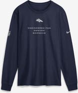 Nike Men's Nike Navy Denver Broncos Sideline Bold Arch Star Dri-FIT Long Sleeve T-Shirt