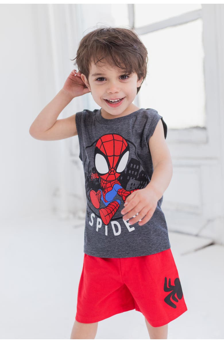 Marvel Spidey and His Amazing Friends 3pc Tank Top, Tee & Shorts Set, Alternate, color, Multicolor