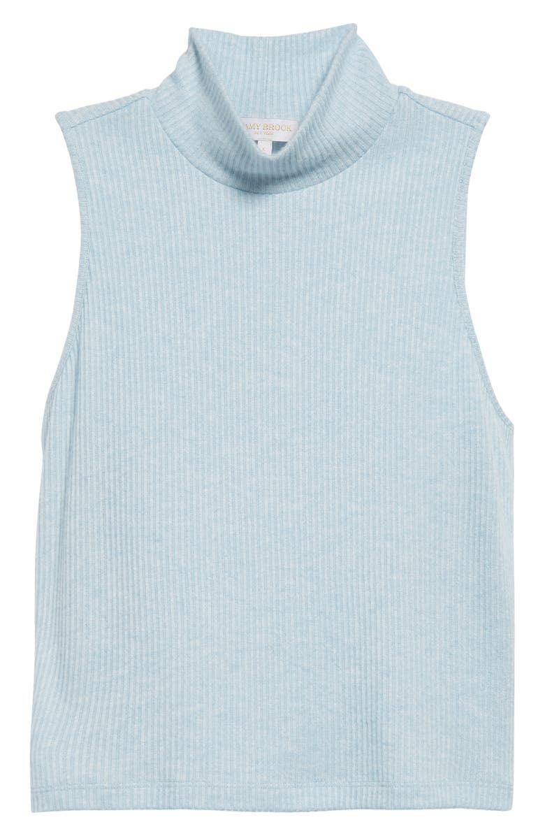 Ramy Brook Jasmin Rib Sleeveless Mock Neck Top, Alternate, color, Dream Blue