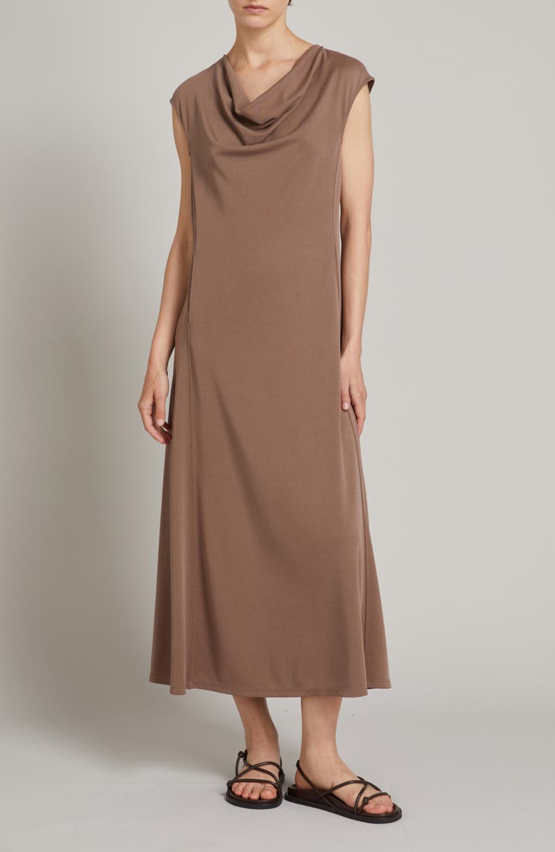 MM by Max Mara Vetusta Cowl Neck Sleeveless Dress, Main, color, Hazelnut Brown