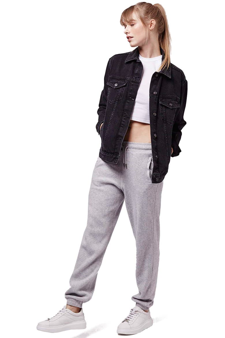 Oversize Denim Jacket, Alternate, color, BLACK