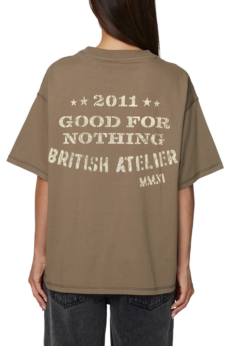 Oversized Stamp T-Shirt, Alternate, color, Brown