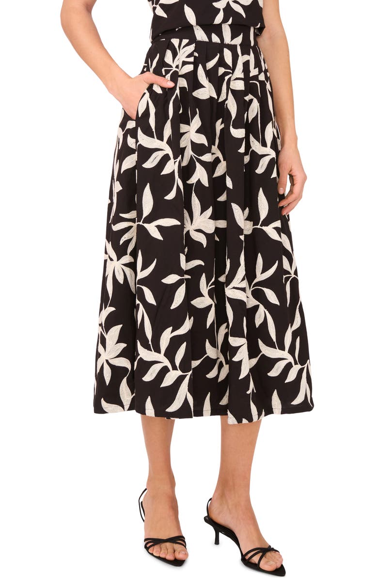 Halogen<sup>®</sup> Embroidered Pull-On A-Line Midi Skirt, Main, color, 