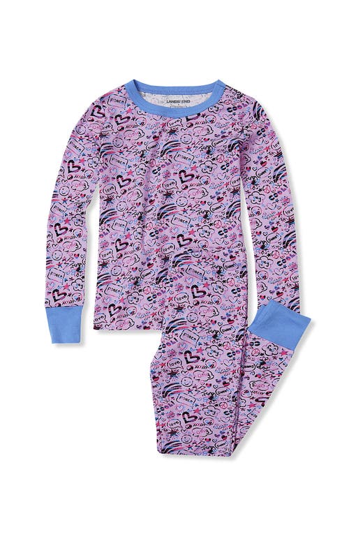 Lands' End Kids Pattern Snug Fit Pajama Set In Multi