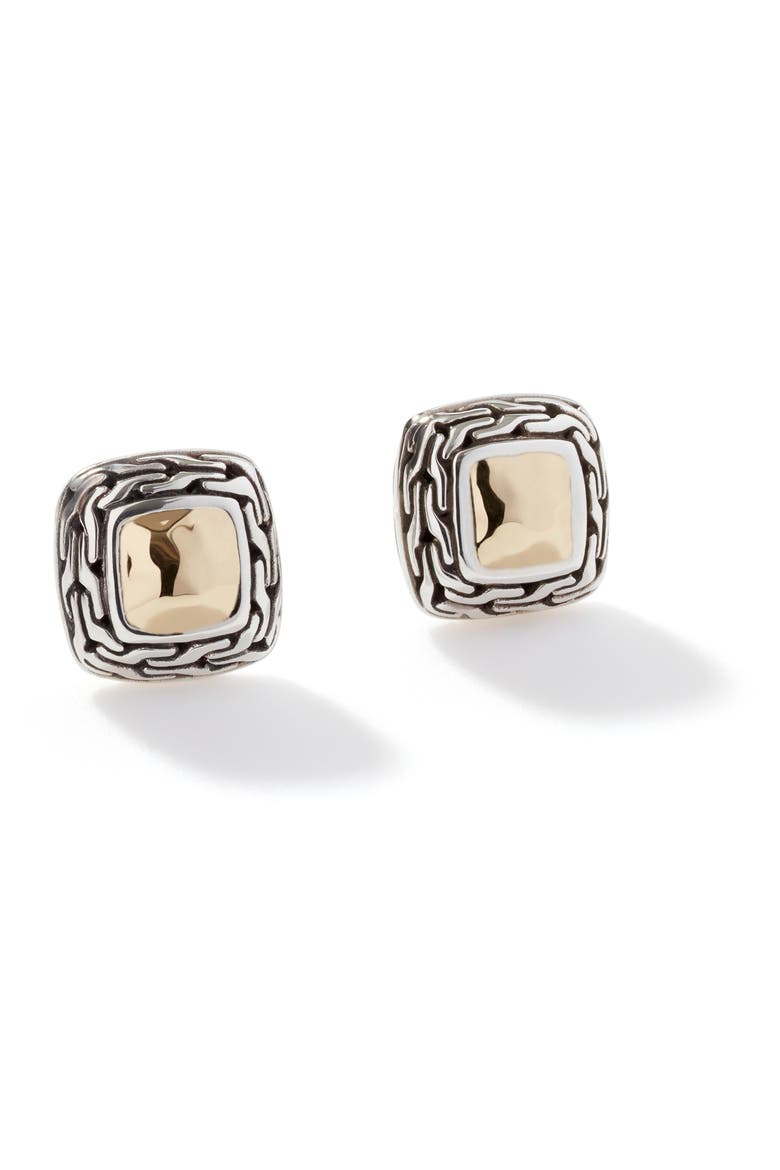Heritage Stud Earrings, Alternate, color, SILVER AND GOLD