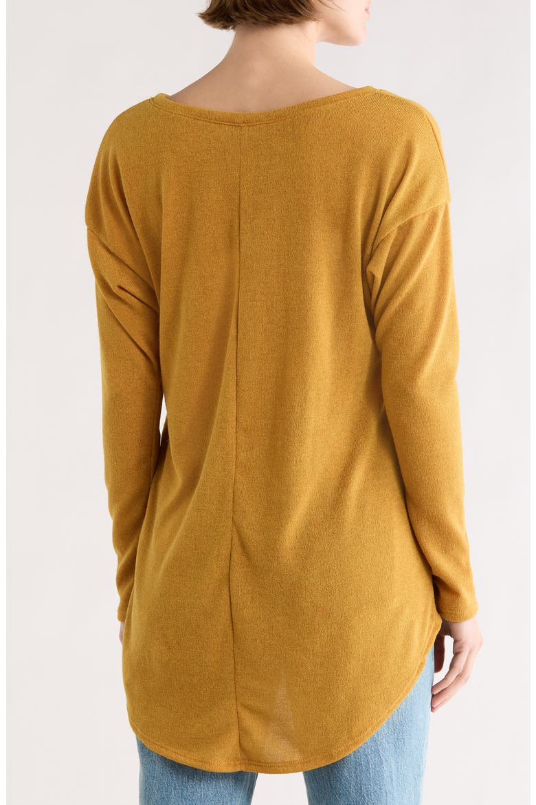 Boat Neck High-Low Sweater, Alternate, color, MUSTARD