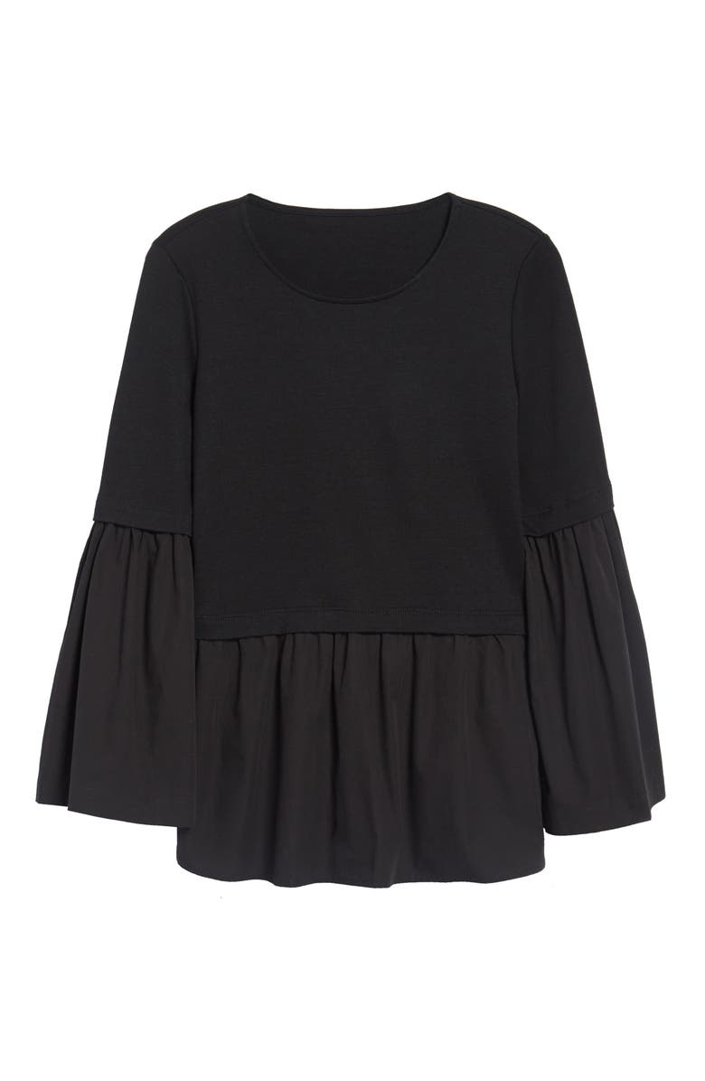 Halogen<sup>®</sup> Knit Poplin Mix Top, Alternate, color, 