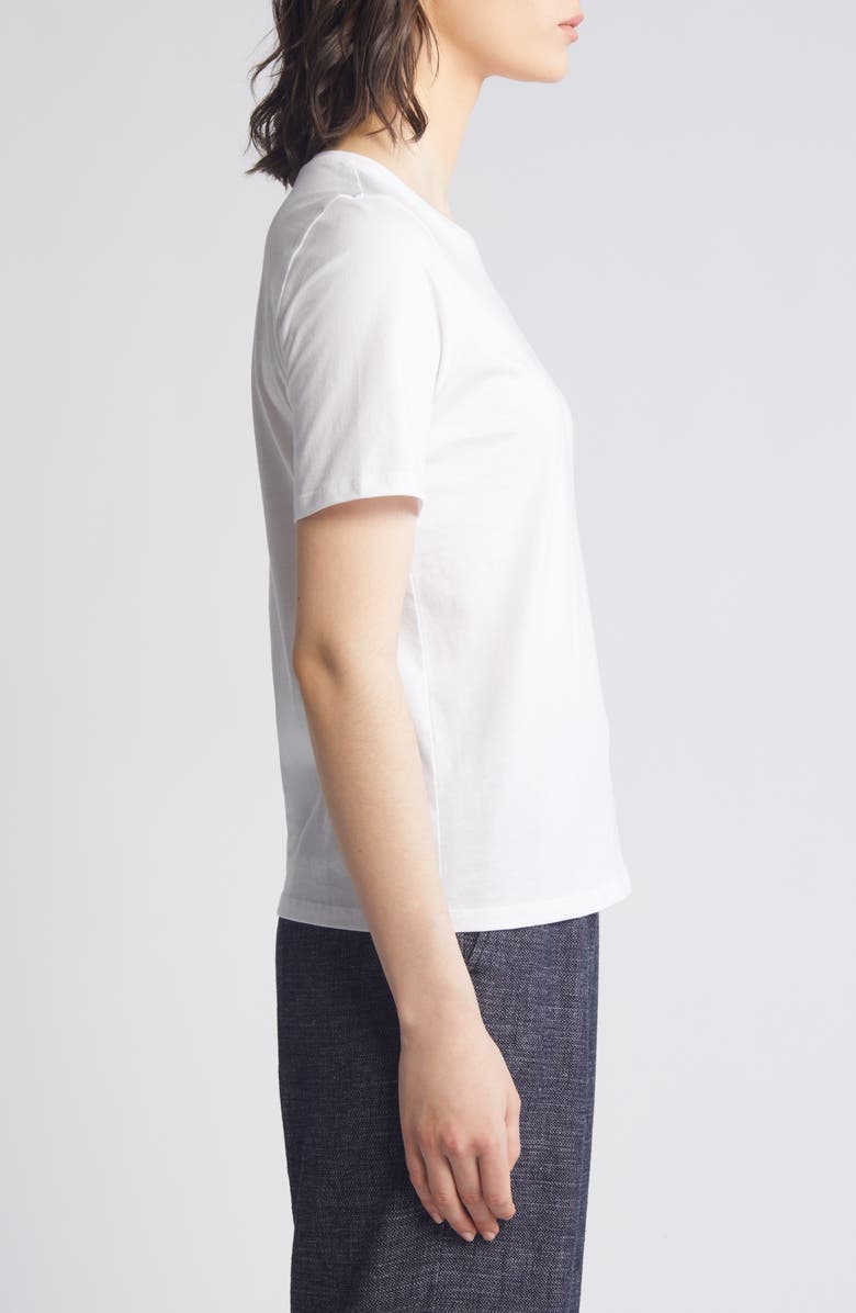 Eileen Fisher Crewneck Organic Cotton Jersey Top, Alternate, color, White