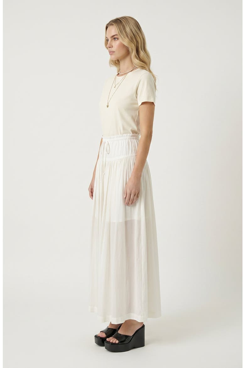 Paperbag Waist Wide Leg Pants with Drawstring and Gathered Yoke, Alternate, color, Beige