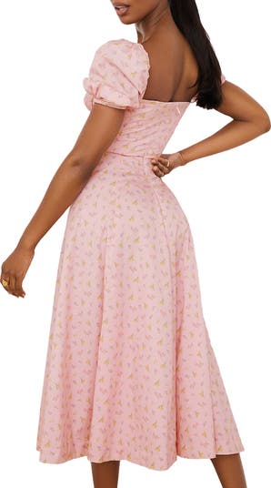 Tallulah Puff Sleeve Midi Dress