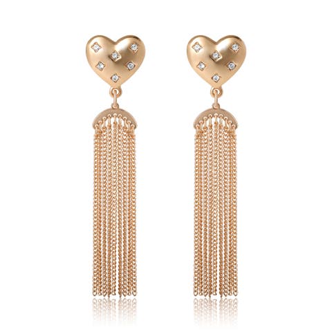 BCBGeneration Tassel Heart Drop Earrings