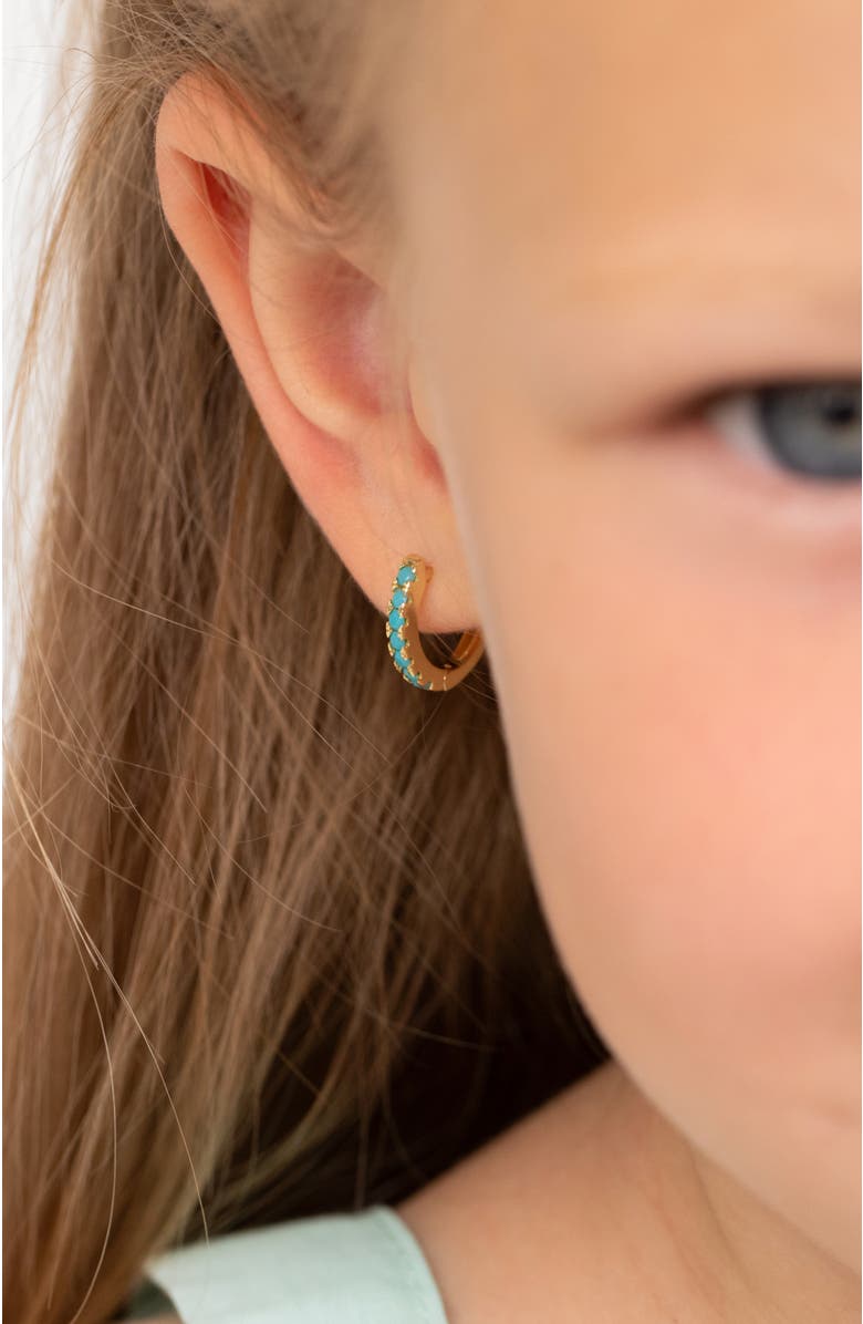 In Season Jewelry Small Multi Turquoise Huggie Plated Earrings, Alternate, color, Aqua Blue