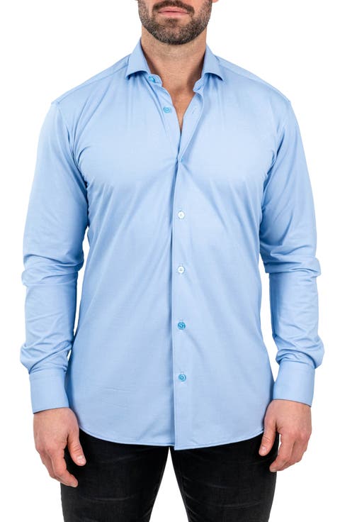 Einstein Stretchblotter Light Blue Button-Up Shirt