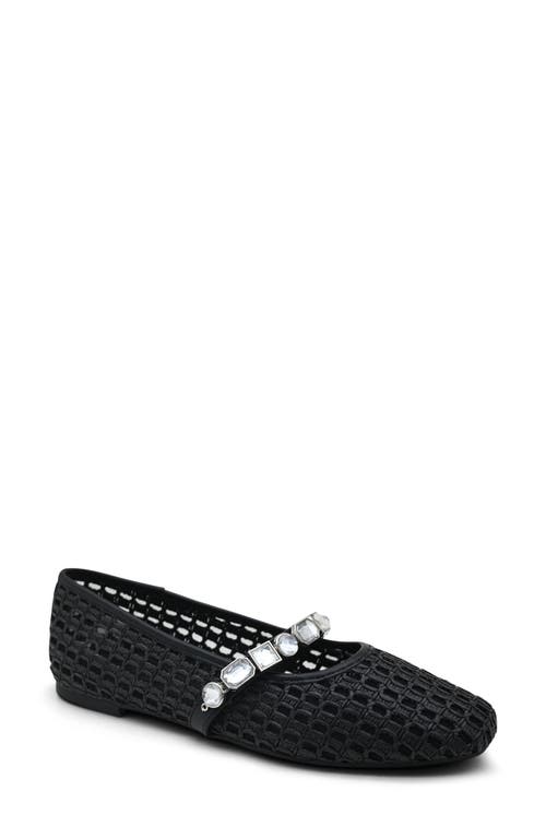 Kenneth Cole Zeta Mary Jane Flat In Black Raffia