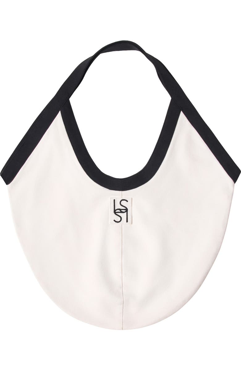 LSPACE Bronte Cotton Tote, Main, color, Black/ Cream