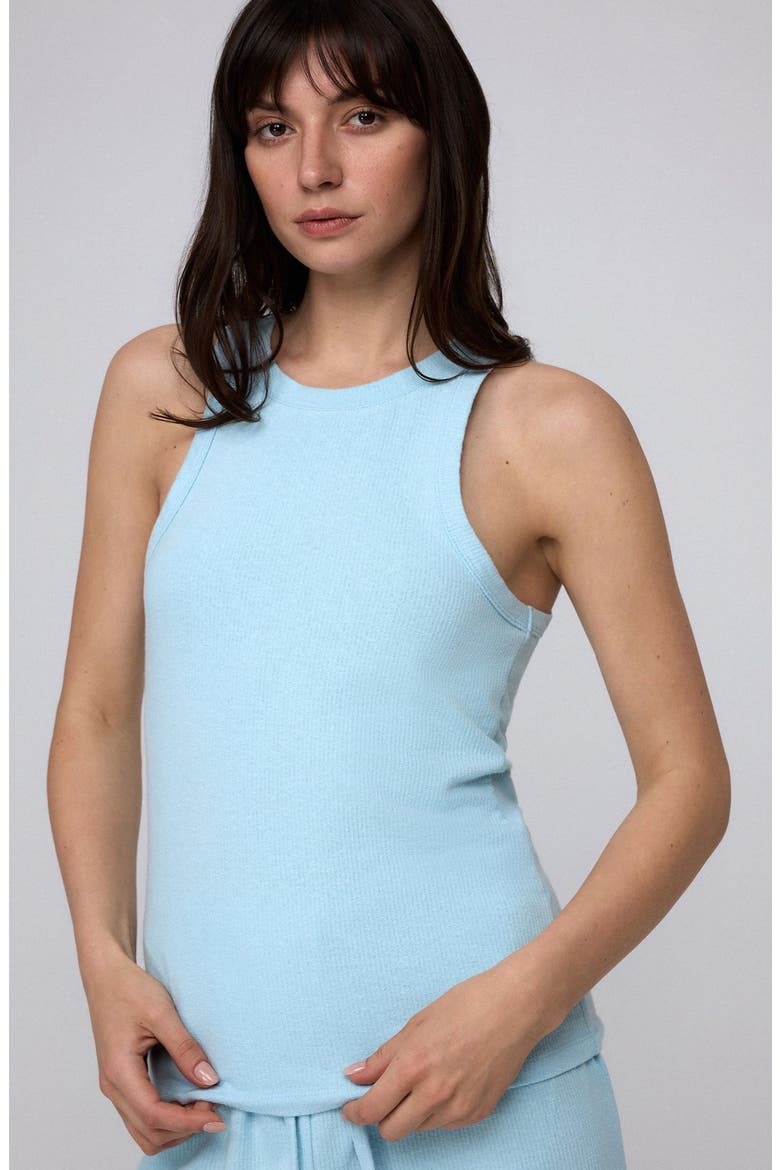 Selene Ribbed Tank, Alternate, color, Sky Blue