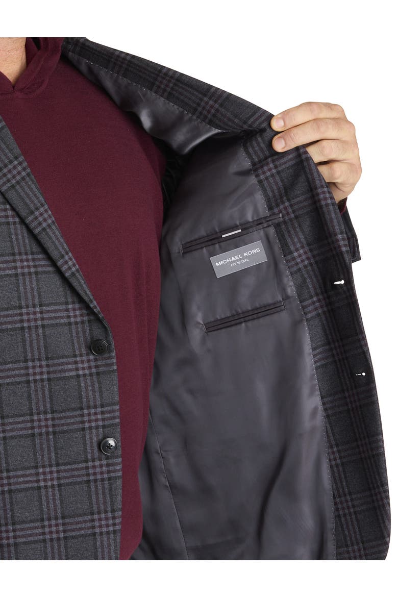 Big & Tall Glen Plaid Sport Coat, Alternate, color, CHARCOAL