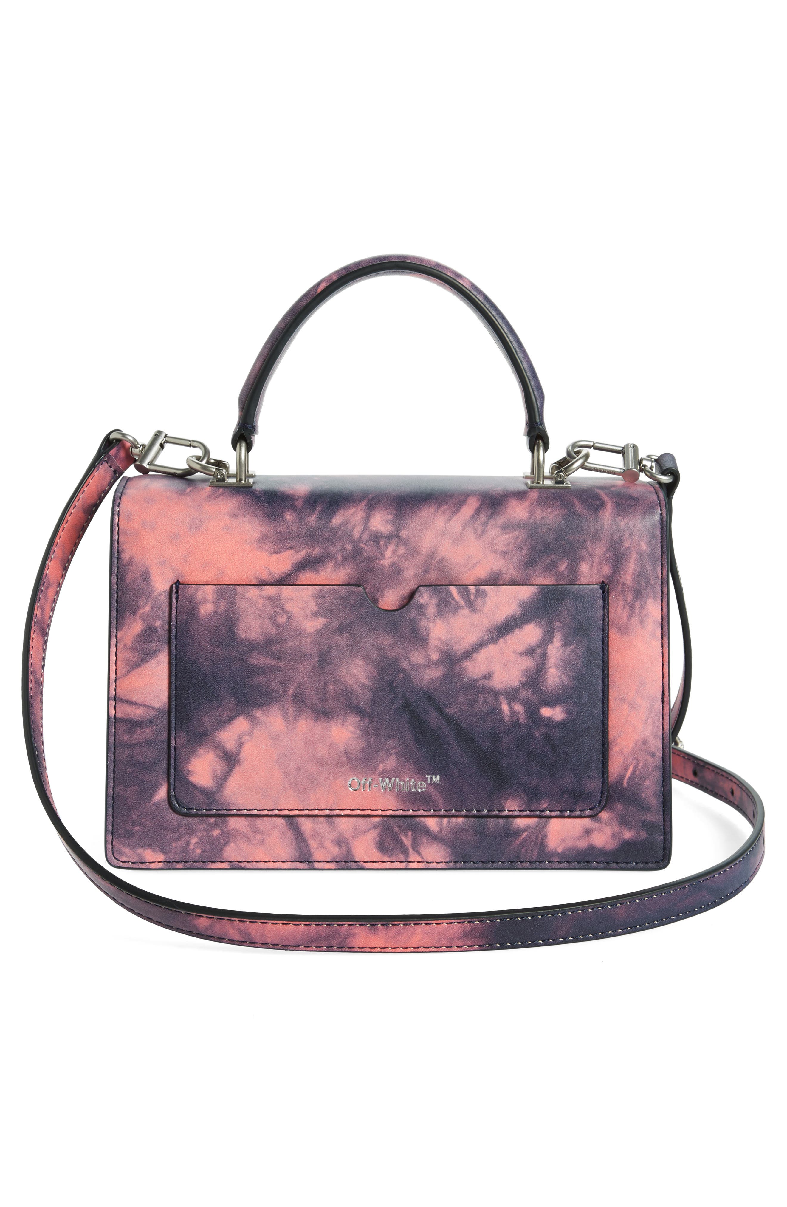 Off-White Jitney Logo Leather Handbag, Alternate, color, 