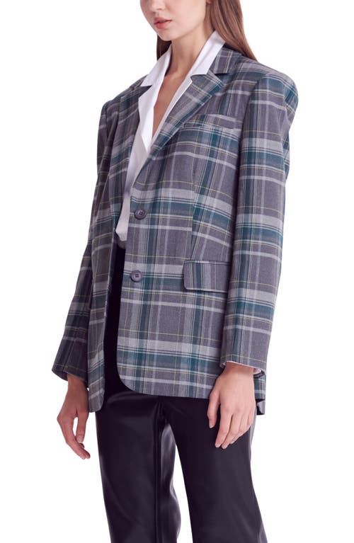 English Factory Plaid Two-button Blazer In Grey/green