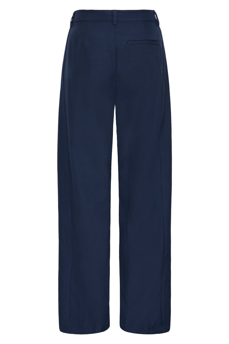 Iherina Pleated High Waist Pants, Alternate, color, DARK NAVY