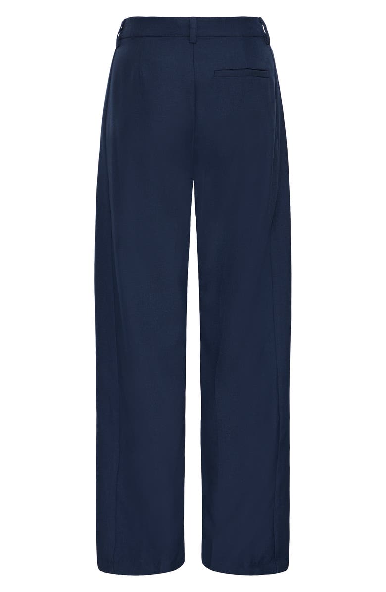 ICHI Iherina Pleated High Waist Pants, Alternate, color, Dark Navy