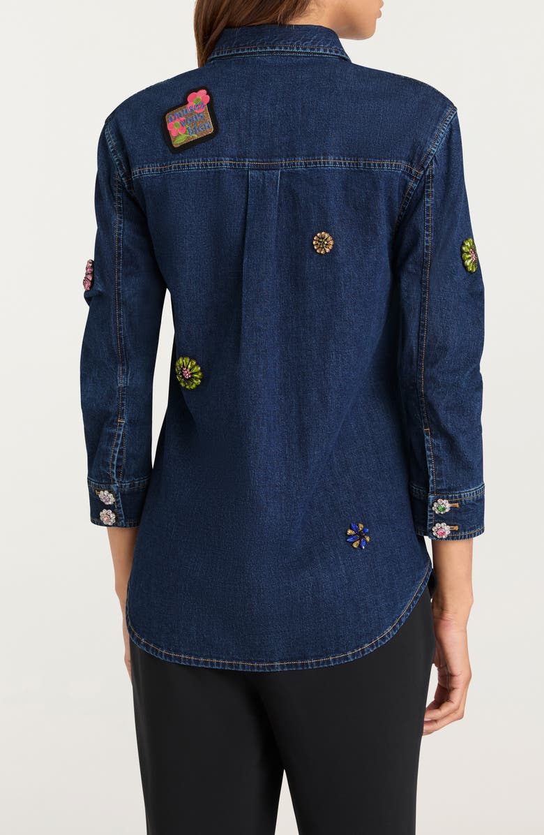Cinq à Sept Retro Love Vera Stretch Denim Jacket, Alternate, color, Abyss/ Multi