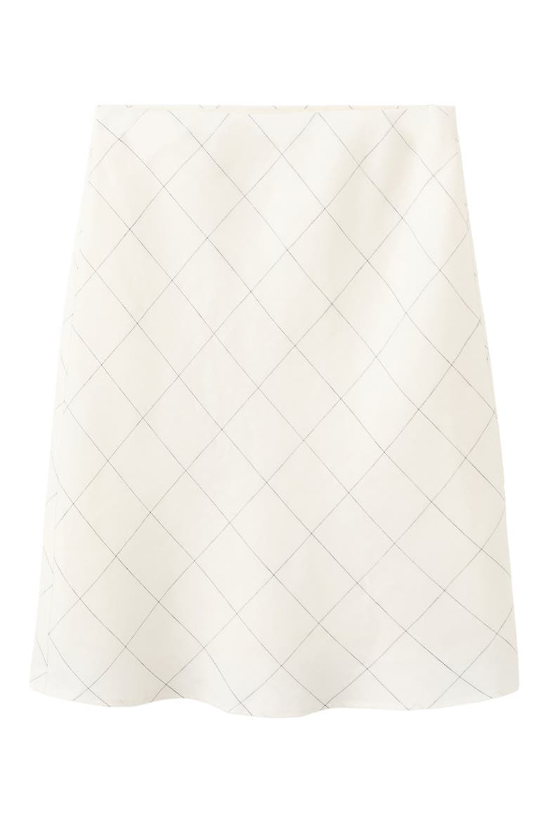 Linen Check Skirt, Main, color, WHITE