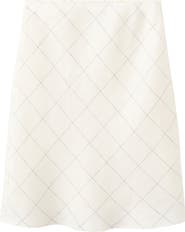 MANGO Linen Check Skirt