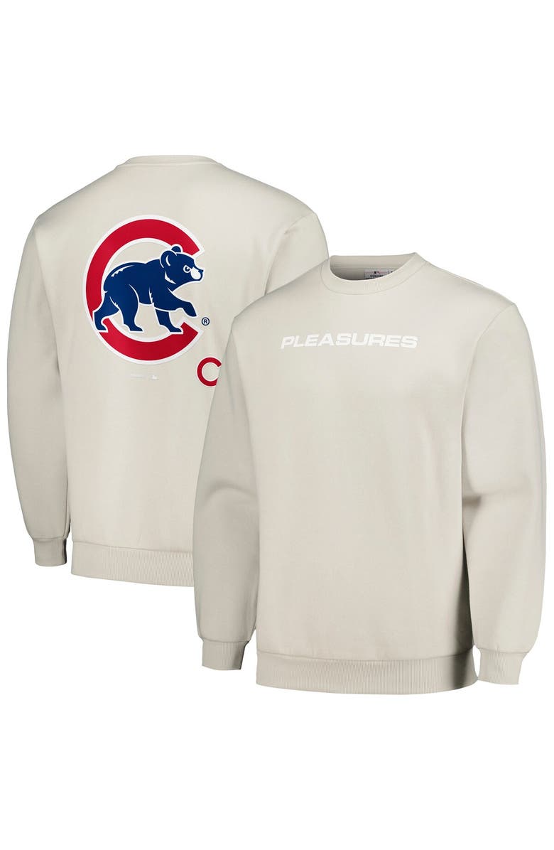 PLEASURES Men's PLEASURES Gray Chicago Cubs Ballpark Pullover Sweatshirt, Main, color, Gray