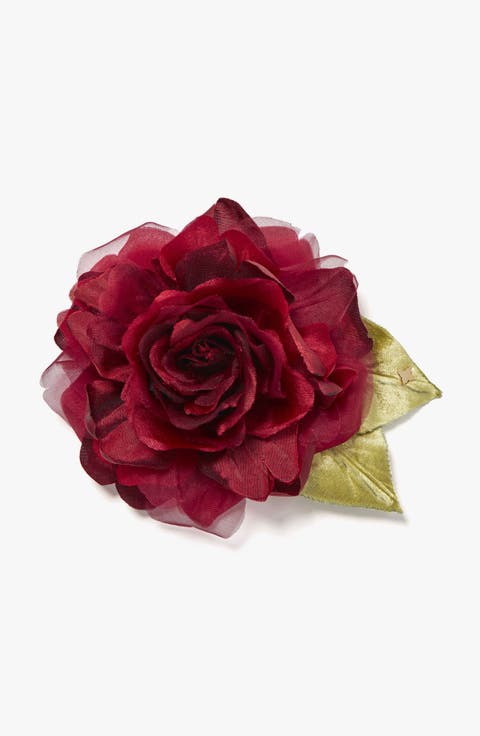 The Small Red Rose Floral Brooch