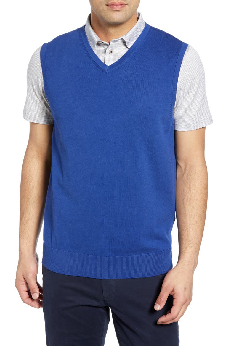 Lakemont V-Neck Sweater Vest, Main, color, TOUR BLUE