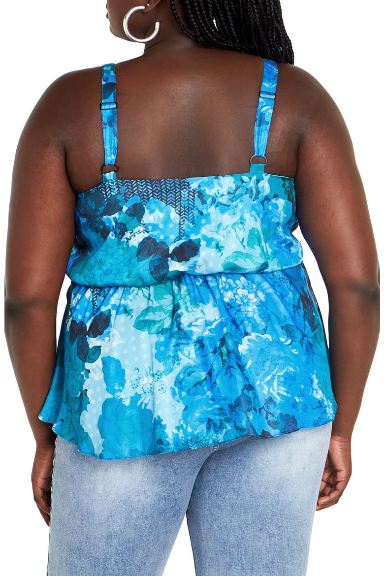 Serena Twist Floral Tank, Alternate, color, BLUE BEAUTY